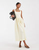 & Other Stories fitted bodice linen blend maxi dress in yellow