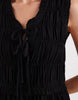 ONLY sleeveless linen blend shirred mini dress in black