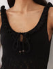 Miss Selfridge frill detailing crochet midaxi dress in black