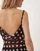Miss Selfridge polka dot chiffon beach maxi dress in chocolate
