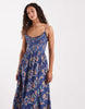 Free People ciella printed midi dress in blue floral combo