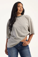 Lioness Bloom Short Sleeve Ash Stripe