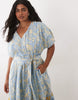 Hope & Ivy Plus wrap midaxi dress in blue and yellow floral