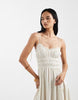 Faith shirred beach maxi sundress in cream