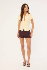 Luck & Trouble Maya Short Sleeve Blouse Butter