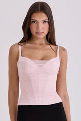 pink mesh corset top