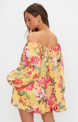 Brenna Mini Dress ~ Mimosa Floral Taffeta