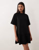 drop waist mini dress in black