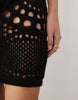 crochet knit summer mini dress in black