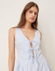 Kiss The Sky Arian tie neckline minidress in blue