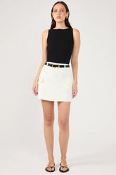Perfect Stranger Maeve Tailored Mini Skirt Off White