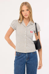 Worship Push Back Short Sleeve Shirt Blue