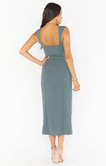 Eden Midi Dress ~ Dusty Sage Stretch