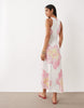 scoop neck midaxi dress in enlarged flower print
