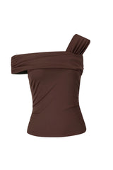 BASE Contour Luxe Form Off Shoulder Top Chocolate
