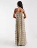 ONLY sleeveless maxi dress in brown print