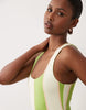 scoop neck maxi dress in green stripe