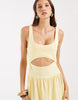 cut out detail midaxi dress in yellow
