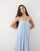 bandeau maxi dress in light blue