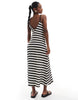 ONLY crochet maxi dress in black & white stripes