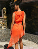 Aray ruffle beach mini dress in orange