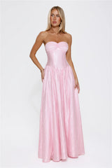 Jewel Of The Night Strapless Maxi Dress Pink