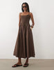Abercrombie & Fitch dipped waist maxi dress in brown