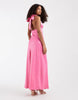 PIECES halterneck shimmery satin maxi dress in pink
