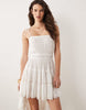 Miss Selfridge high-low hem lace trim midaxi dress in white