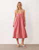 Ghospell Bodhi cami strap bubble hem midi dress in coral
