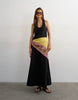 Topshop cotton poplin ruched neck maxi sundress in black