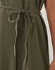 JDY tie waist linen blend maxi dress in khaki