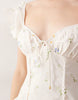 Kiss The Sky Bella flutter sleeve floral mini dress in white