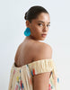 ARRANGE Curve trapeze bardot maxi dress with cape back in yellow floral print