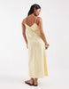 Vero Moda Petite linen look cami strap midi dress in banana yellow