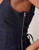 denim ballerina midi dress in rinse