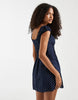Hollister milkmaid mini dress in navy polka dots