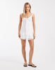 Hollister lace ruffle trim mini dress in white
