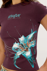 Neovision Spider Lily Baby Tee Burgundy