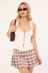 Motel Casini Skirt Pink Check