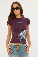 Neovision Spider Lily Baby Tee Burgundy