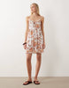 Accessorize floral tie front mini beach dress in ivory