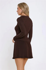 City Lights Glow Ribbed Long Sleeve Top Brown