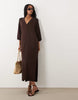 ARKET open knit polo shirt dress in brown