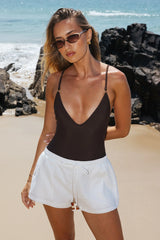 Perfect Stranger Juni Linen Bead Short White