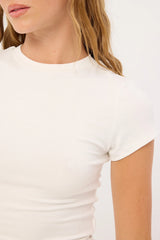 Perfect Stranger Better Viscose Cap Sleeve Tee White