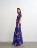 Topshop chiffon maxi dress with pintuck detailing in purple and orange floral