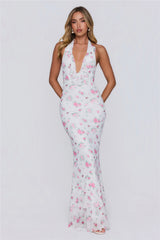 Little Luxe Halter Maxi Dress White