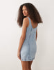 Miss Selfridge button up denim mini dress in mid blue wash