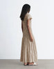 & Other Stories ruched crinkle maxi dress in beige